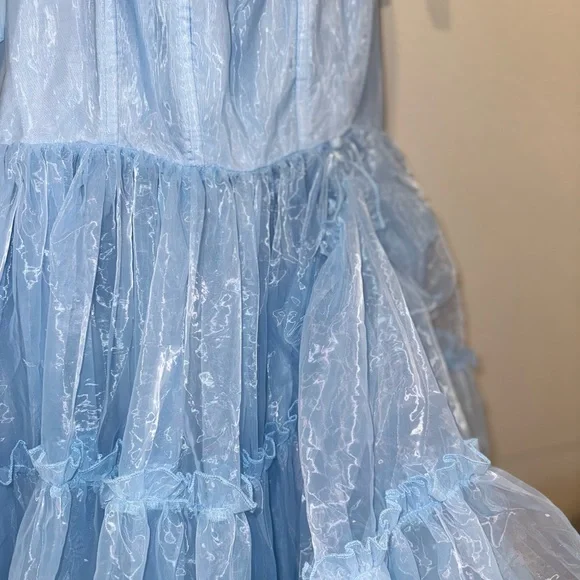 Wild Rose & Sparrow Siena Dress Blue Corset Tulle Mini L NWT Fairy - Picture 11 of 16